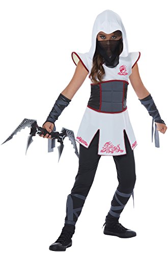 Fearless White Ninja Girl Kids Costume