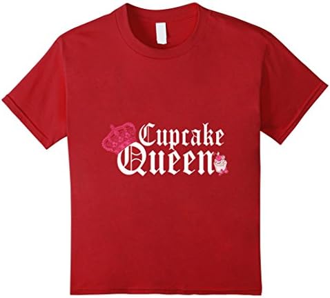 Kids Cupcake Queen T-shirt For Bakers, Cooks, Bakery Lovers 10 Cranberry