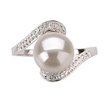 Chantel White 9-10mm AAA Freshwater Sterling Silver Pearl Ring