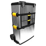 Trademark Tools 75-7577 Hawk Massive and Mobile 3-part Stainless Steel Tool Box
