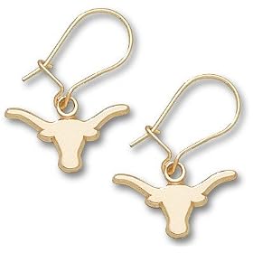 Texas 10KT Longhorn 1 4 Dangle Earrings