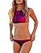Vintagerose Push Up Swimsuit Tie Dye Swimwear Pin Up Padded Bikini Sets, Red, Medium,Red,Medium