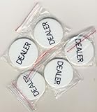 5 DEALER BUTTONS 2 INCH TEXAS HOLDEM POKER CASINO