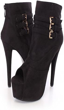 Shoesofdream Women's Cabbage Black High Heel Wedding Party Dressing Pump 15 M US