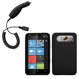 Cbus Wireless Black Silicone Skin / Case / Cover & Car Charger for HTC HD7  ....