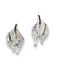 Sterling Silver & Vermeil Diamond Earrings