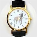 Bull Mastiff Watch - Large Face, Black Leather