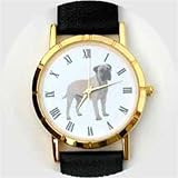 Bull Mastiff Watch - Large Face, Brown Leather