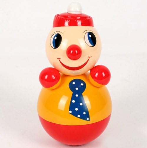 Tumbler Toy, Roly-poly Baby Toy "Nevalyashka Clown" with Sound, Medium 9.25"/23.5cm (003)