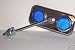 Rectangle Chrome Mirror with Blue Reflector Bike Bicycle