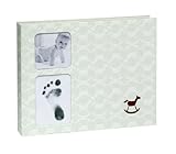 Pearhead Babyprints Rocking Horse Babybook, Sage