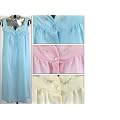 Womens Nightwear Sleevless Pastel Coloured Embroidered Nightie/Nightdress Poly Cotton, Various Colours & Sizes