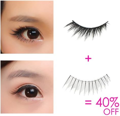 Unilashes One Set Including False Eyelashes for Daytime and Eyelashes for Night Natural Looking for Fashion Women F3001&f17001