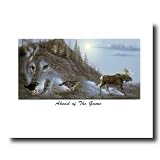 Wolf Wolves Chasing Moose Down Mountain Animal Wildlife Home Decor Wall Picture 16x20 Art Print