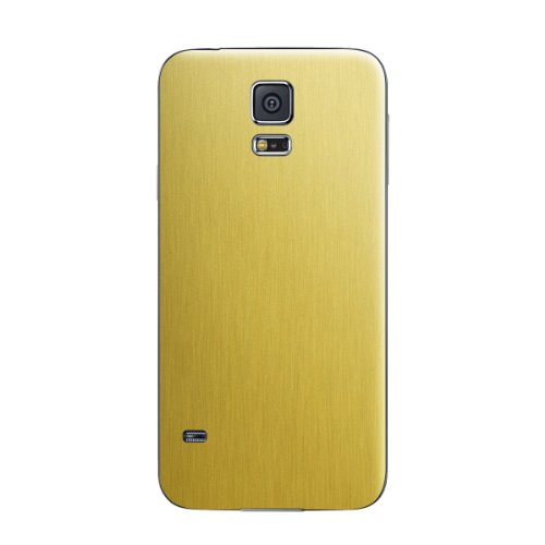 Samsung Galaxy S5 Skins, Cruzerlite Metallic (Back) Skins Compatible for Samsung Galaxy S5 - Brushed Gold