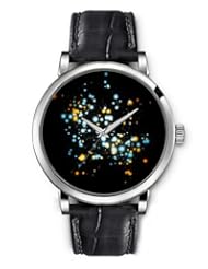 SPRAWL Aanalog Fashion Series Silver Ladies Watches of Genuine Black Leather Strap,Unique Wrist Watch for Women Girls Designed with Yellow and light blue dots
