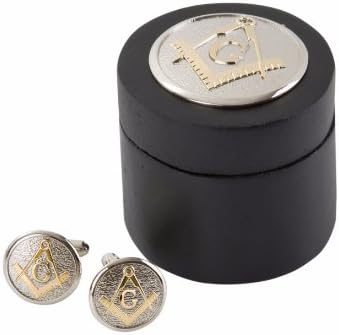 Masonic G Celtic Cufflinks Pewter In Round Wooden Box(38740)