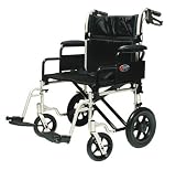 24 Extra Wide Lightweight Transport Wheelchair with 400 Pound Weight Capacity