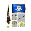 Connecticut 3ft x 5ft Flag Flagpole Base and Tassel