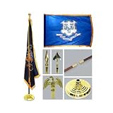 Connecticut 3ft x 5ft Flag Flagpole Base and Tassel