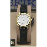 SEIKO Womens Gold Tone Watch with White Dial and Black Leather Strap. Model: SXJBO6P 41gRllC7RLL. SL160 SEIKO Womens Gold Tone Watch with White Dial and Black Leather Strap. Model: SXJBO6P