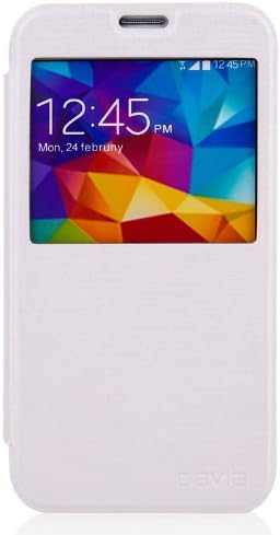 Devia Talent Series Leather Flip Stand Case for Samsung Galaxy S5 with Window View Design-[Retal Packing]-White