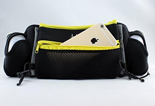 Hydration Belt with 2 Bottles for Running, Hiking, Travel Black Single