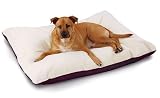 Caddis SuperSoft Ultra Pillow Dog Bed with Sherpa Top Brown Plaid Large 30 x 40