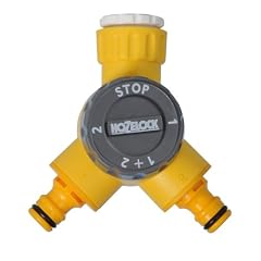 Hozelock 06421550 Doppel - Hahnanschlu� mit Absperrung