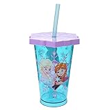 アナと雪の女王 アナ エルサ ストロー コップ(ディズニープリンセス タンブラー 子供用 食器 グッズ)