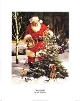 Santa Claus (Tree in Snow) Art Poster Print - 16