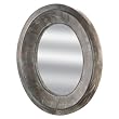 Large Wood Framed Rustic Oval Mirror