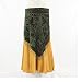 Green Burnout Velvet Triangular Hip Scarf/Shawl with Beaded Fringe