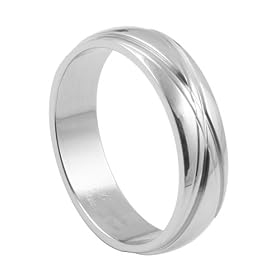 316L Stainless Steel Ring with laser cut design - Width: 6mm (Size 6)