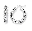 14K White Gold "Byzantine Link" Hoop Earrings - 0.75"