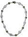Fancy Round and Princess CZ PaveLink Necklace Olive Emitations