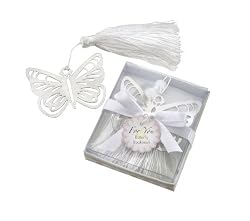Butterfly Silver-Metal Bookmark with White Silk Tassel