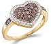 Chocolate Diamond Heart Ring Champagne 14k Yellow Gold (1/2 Carat)