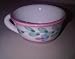 Pink Garland By Caleca Italian Hand Painted Cappucino Cup 4 Piece Set + BONUS 4 PC Large Saucer Set