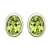 14K Yellow Gold 6 x 8 MM Oval Shaped Peridot Earring Studs