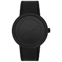 DKNY Women's Black Ion-Plated Stainless Steel and Black Leather Watch #NY4697