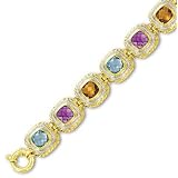 14k Two-Tone Magnificent Gemstone Bracelet - 7.5 Inch