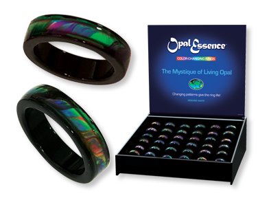 Click here to buy Genuine Agate Color Changing Mood Rings - 36 Pc w  Display Wholesale.