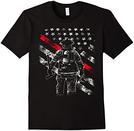 Men's Firefighter Thin Red Line Firefighter Shirts Large Black