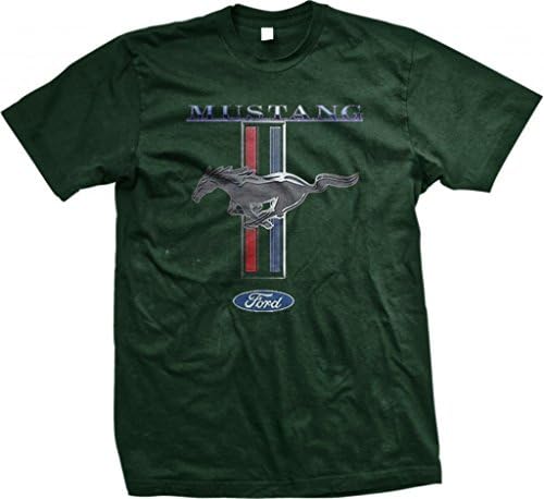 Ford Mustang Racing T-shirt Stripes Pony Chrome American Muscle Shelby hunter Green Size X-Large