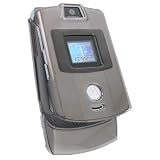 Motorola Razr V3 V3c V3m Black Rubberize Crystal Case Cover with Swivel Clip