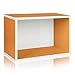 Way Basics Bookcase and Shoe Rack Shelving Organizer (Tool-Free Assembly and Uniquely Crafted from Sustainable Non Toxic zBoard Paperboard), Orange
