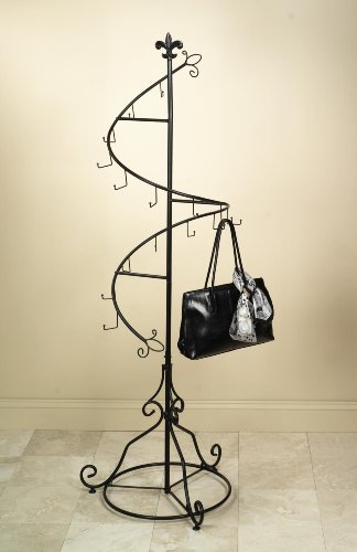 Brown Metal Spiral Purse Tree Rack