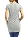 Allegra K Women's Round Neck Short Sleeve Cat Prints Loose Tunic Top M Grey