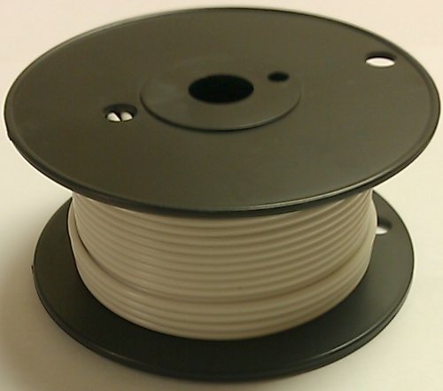 WHITE 14AWG Stranded 50V Automotive Hook Up Wire - 100' Roll